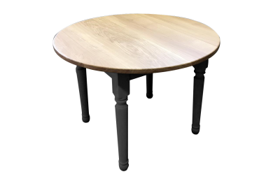 Table-allonges CLASSIC-chic-bois-de-chene-massif-noir